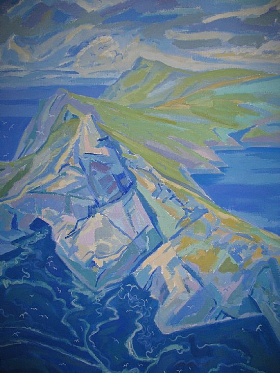 St Kilda, Oil on Canvas, Mullach Bi, Alan Watson, 1984, All Rights Reserved