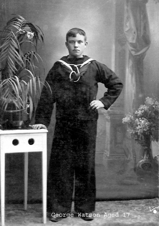 A young sailor in uniform in a formal photo circa 1917, Copyright (c)Gowans/Watson family photograph archive