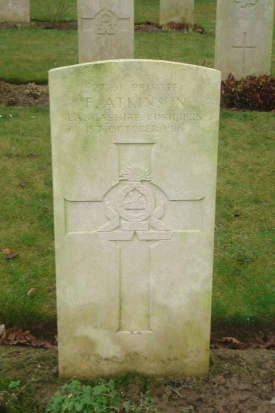 Gravestone of Frank Atkinson.