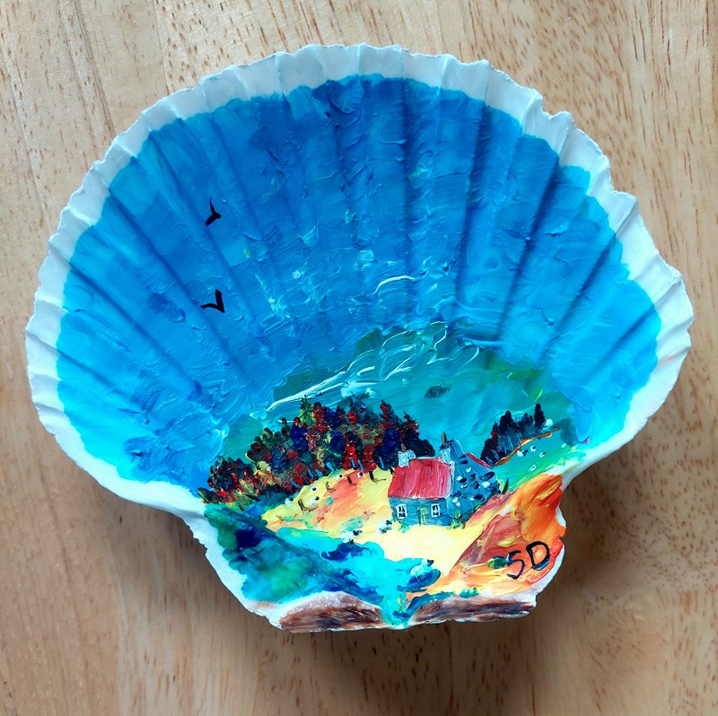 Hand Painted Shell, Sheep Croft