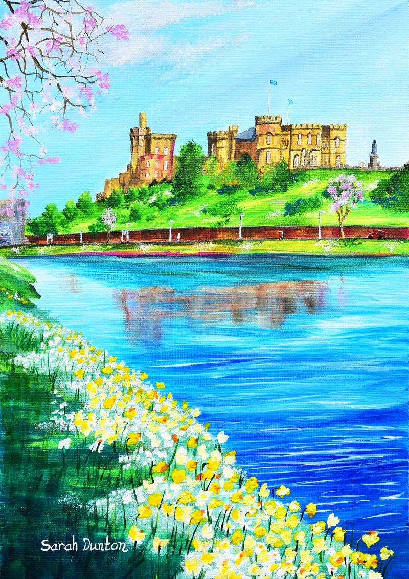 Inverness Castle   Spring Daffodils 