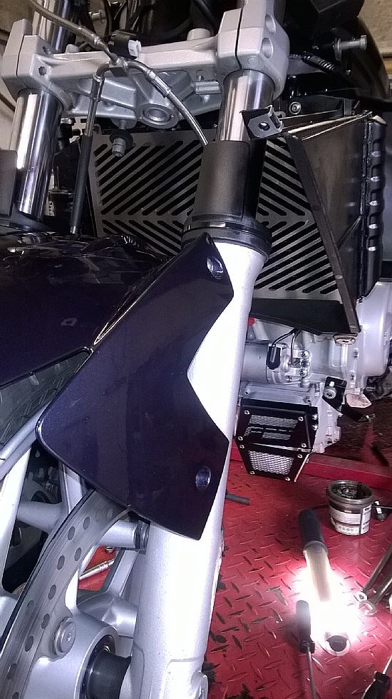 A view of the new radiator protector