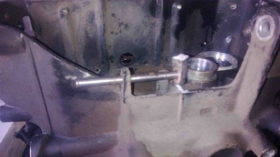 Had to weld a repair to  one of the clutch operating arm pivot lugs which broke during removal of the pivot shaft