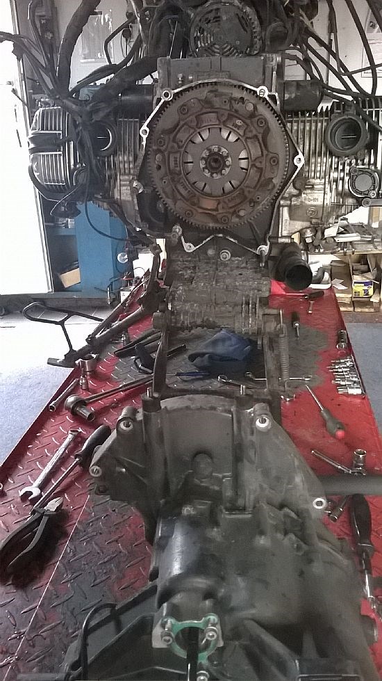 Subframe bevel box and gearbox removed