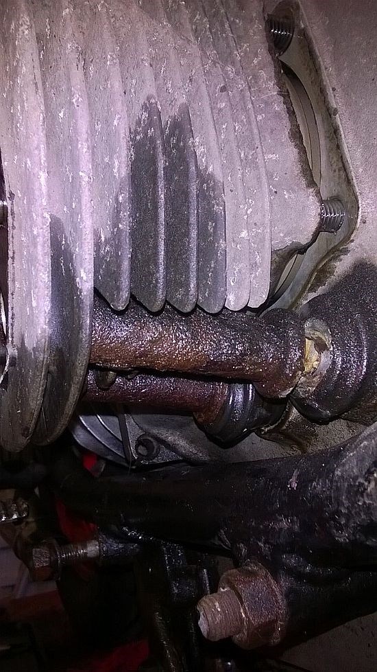 Here is the offside oil leak source