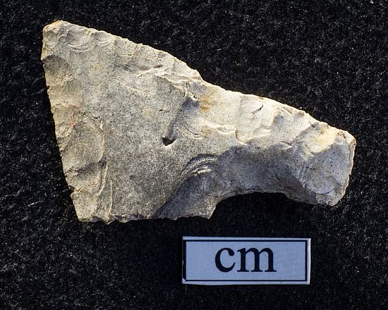 Oblique flint arrowhead