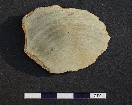 Flake from a polished Neolithic axe – probably from Creag na Caillich near Killin