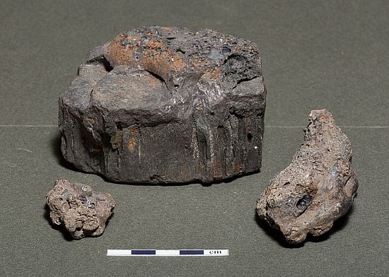 Pieces of iron slag – evidence of metal working