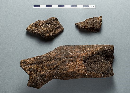 Parts of an antler T-axe