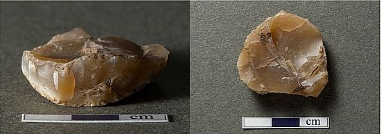 Disc scraper of flint