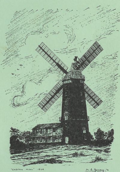 Caston Windmill - a drawing