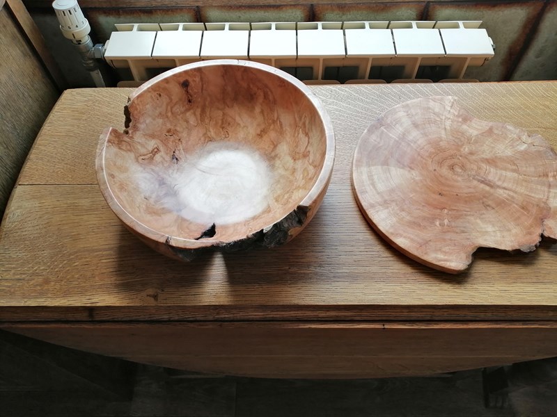 #786-787-Burr Cherry Bowl and Plate