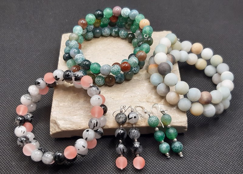 Bracelets and earrings