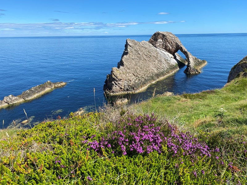 Further along the Moray Coast at Bow Fiddle Rock