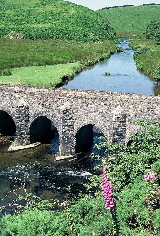 Lanacre Bridge over the Barle – the oldest medieval bridge on the moor.