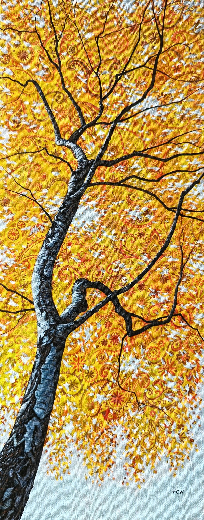 Silver Birch in Paisley Gold