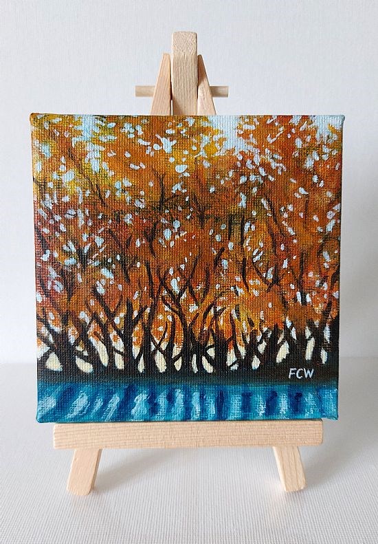 Autumn Trees on Easel Stand