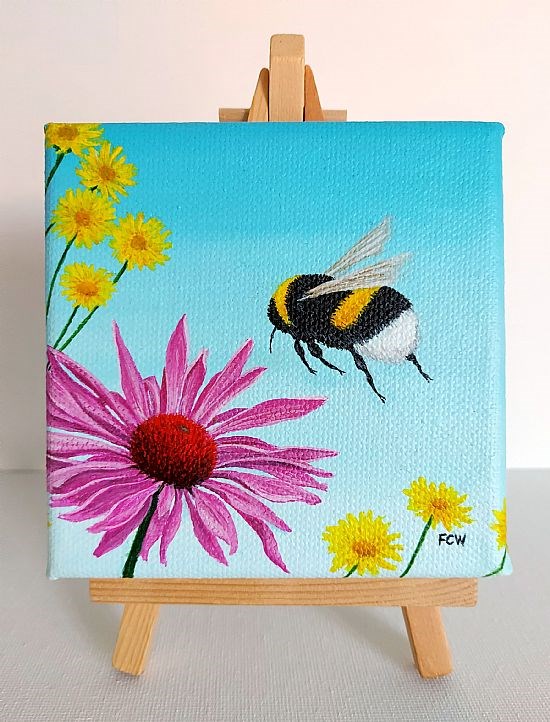 Bumblebee Landing on Easel Stand