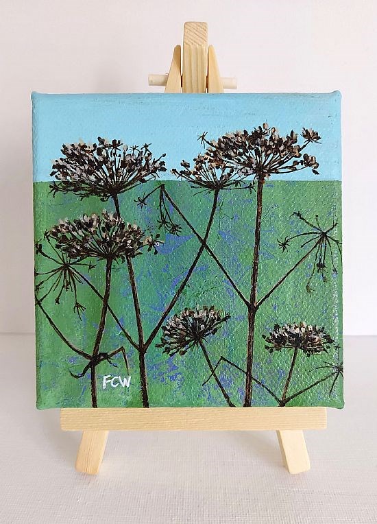 Hogweed Seedheads on Easel Stand