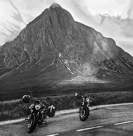 Motorbikes at Glen Coe