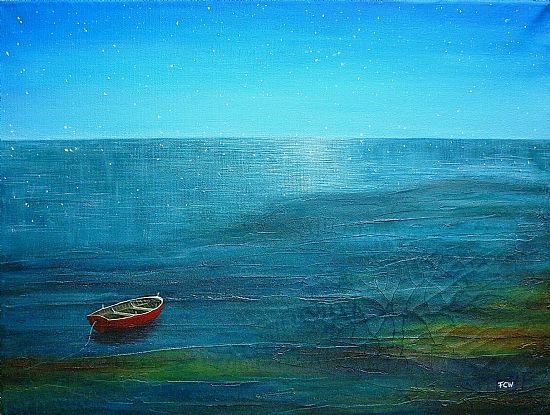 Starry Night   Red Boat