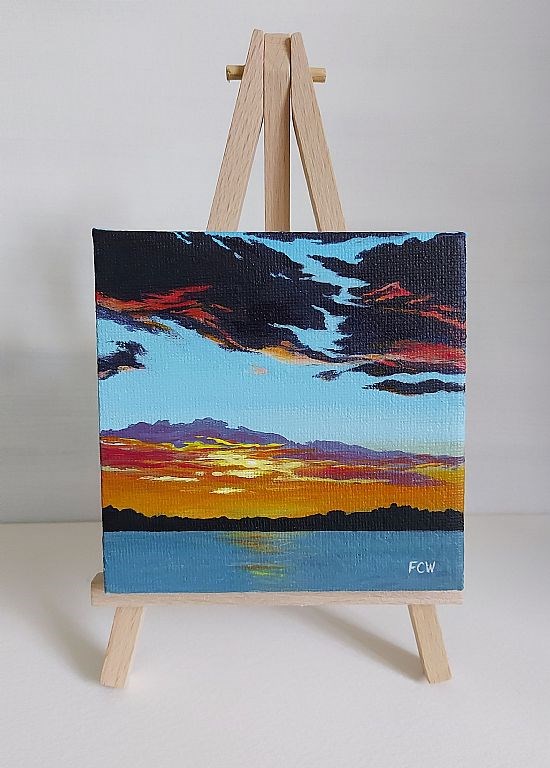 Sunset Sky on easel stand