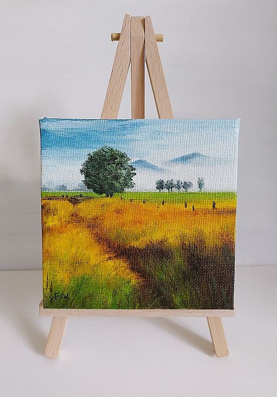 Small Yellow Field on Easel Stand