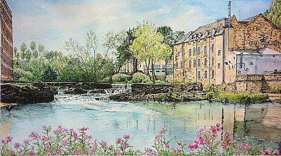Watermill Hotel and White Cart River, Paisley