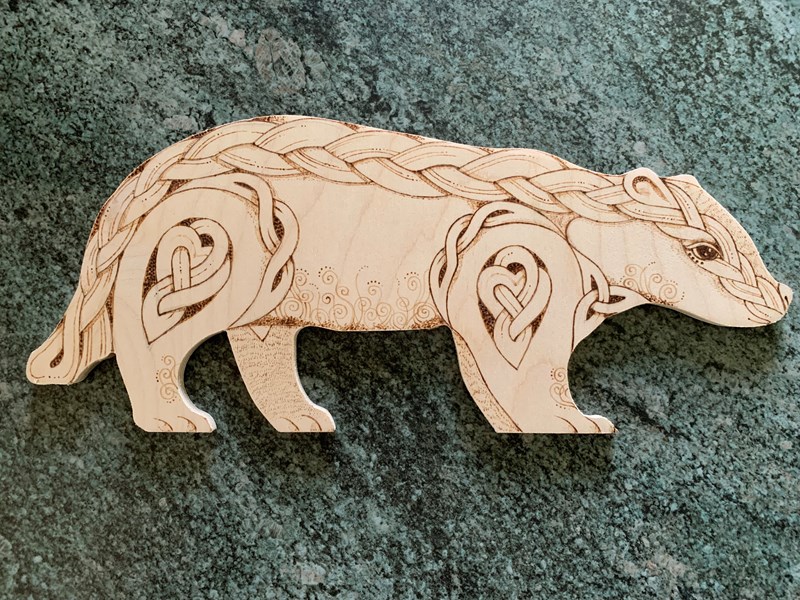 Celtic Badger on wood