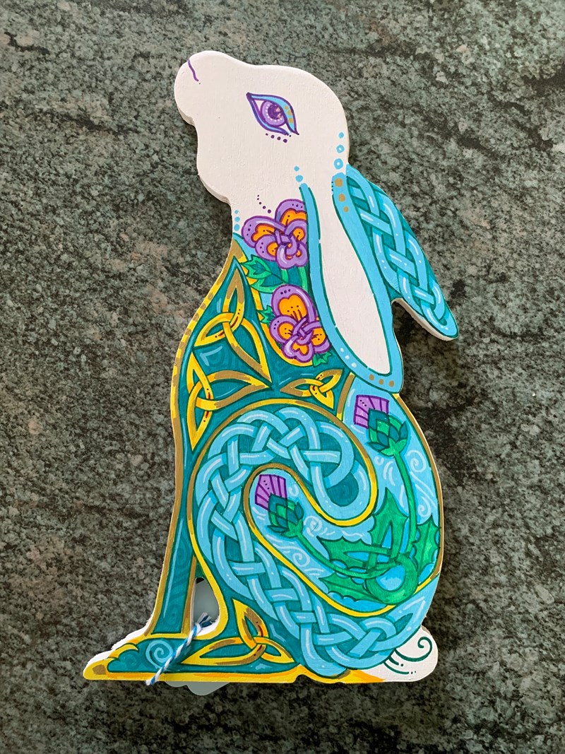 Celtic Hare in wood