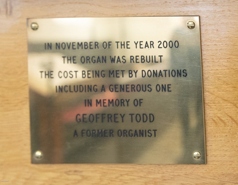 Plaque following renovation