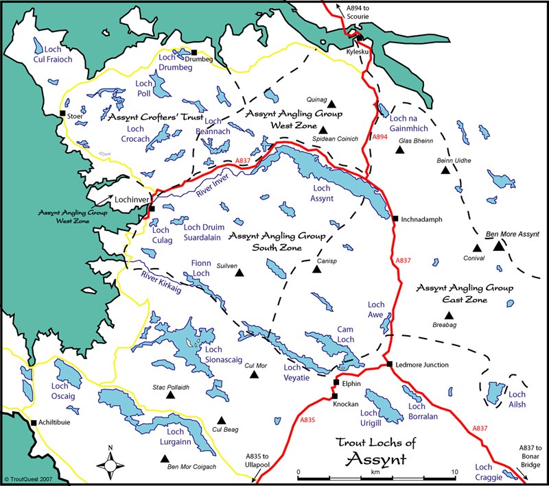 Map of Assynt Lochs