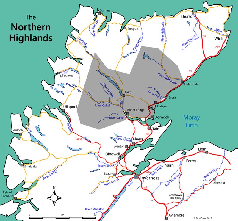 Location map of North Inverness-shire.