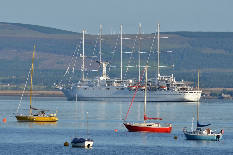 Wind Surf Cruise Ship in the Cromarty Firth