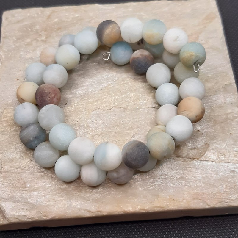 Frosted Amazonite bracelet on memory wire