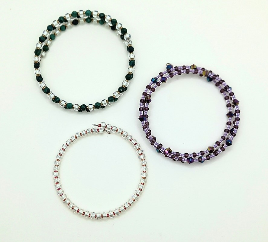 Seed Bead Memory Wire Bracelets