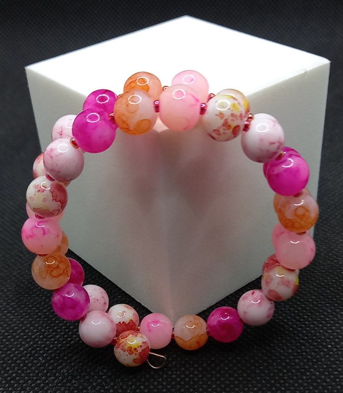 Pink Memory Wire bracelet