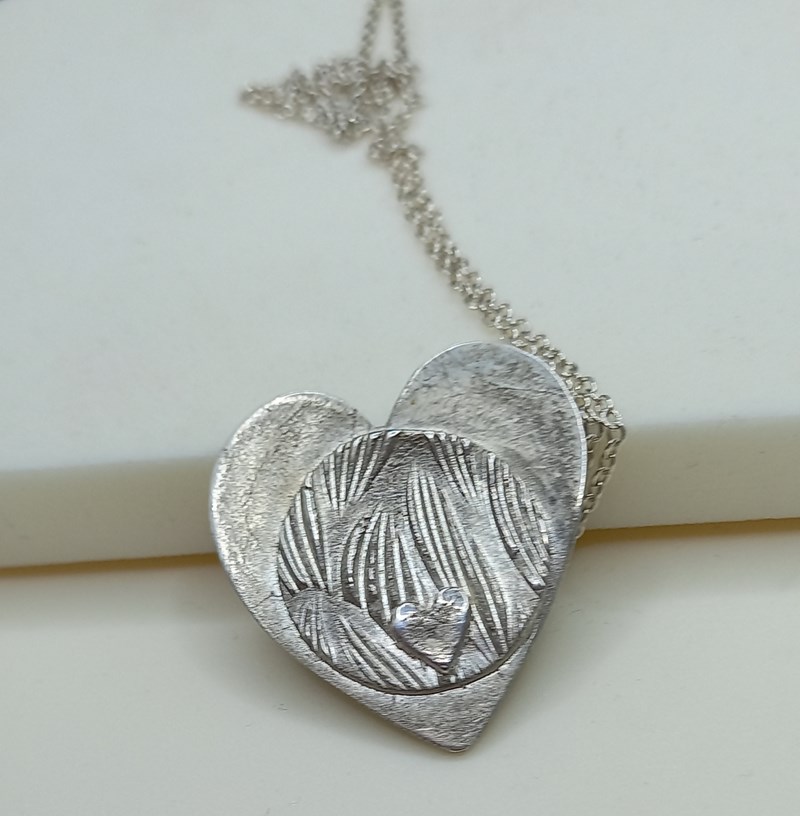 Fine Silver Heart Pendant