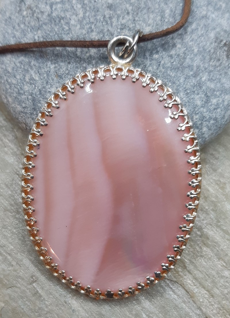 Large Pink Abalone pendant