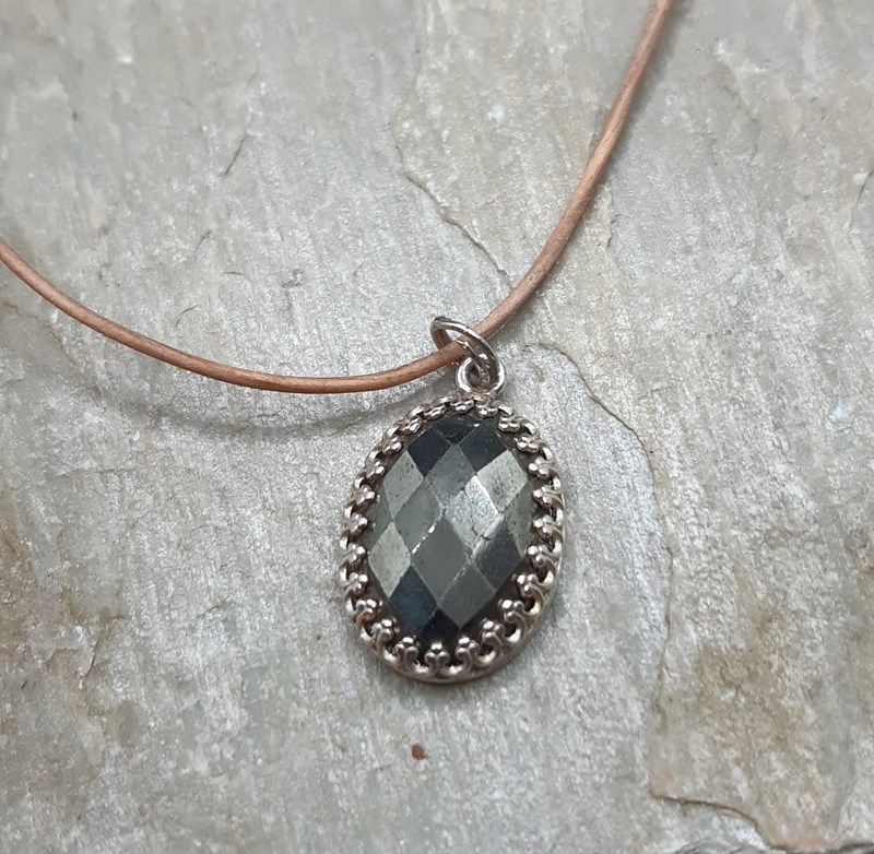 Small faceted Pyrytes Pendant