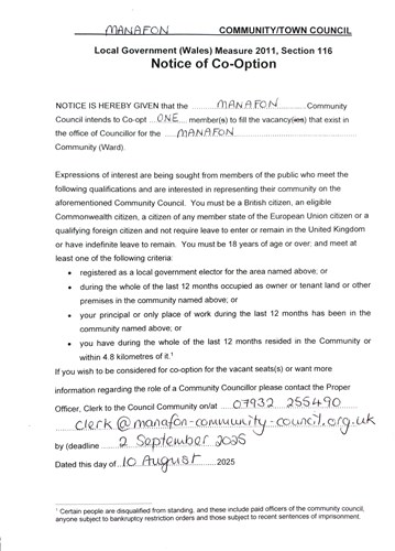 CASUAL VACANCY - Applications by 2 September 2025