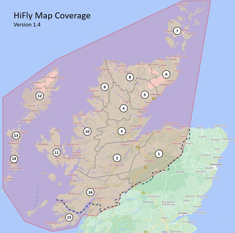 HiFly Map Coverage