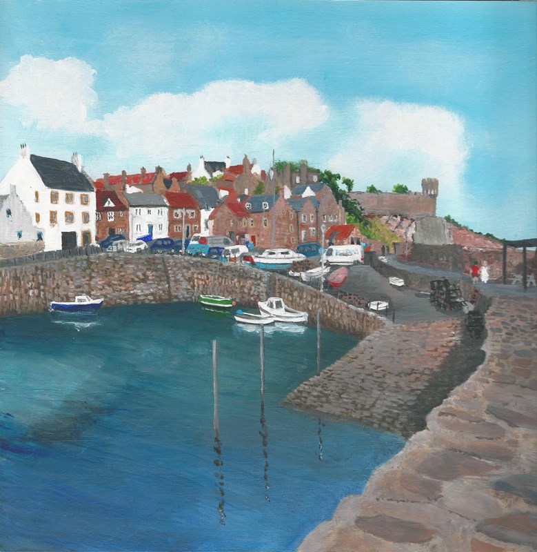 Crail Harbour (acrylic)