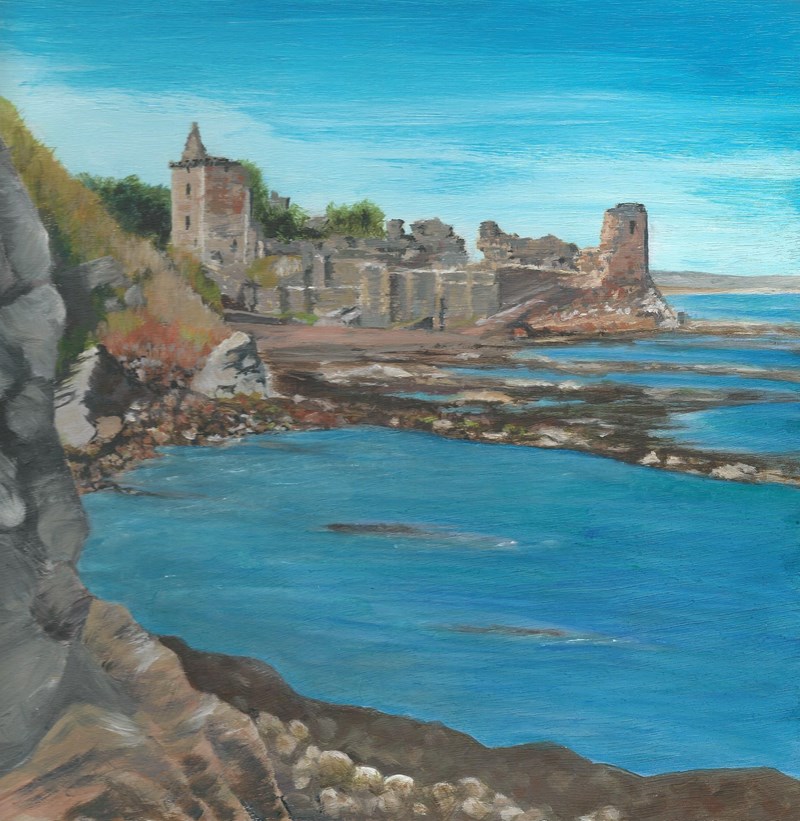 St Andrews castle (acrylic)