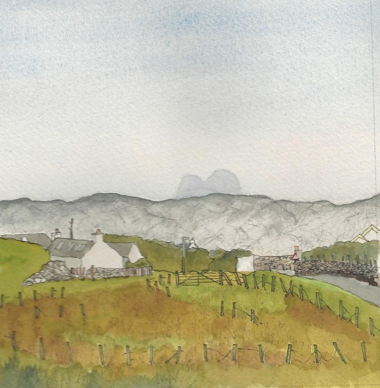 Suilven (pen and watercolour)