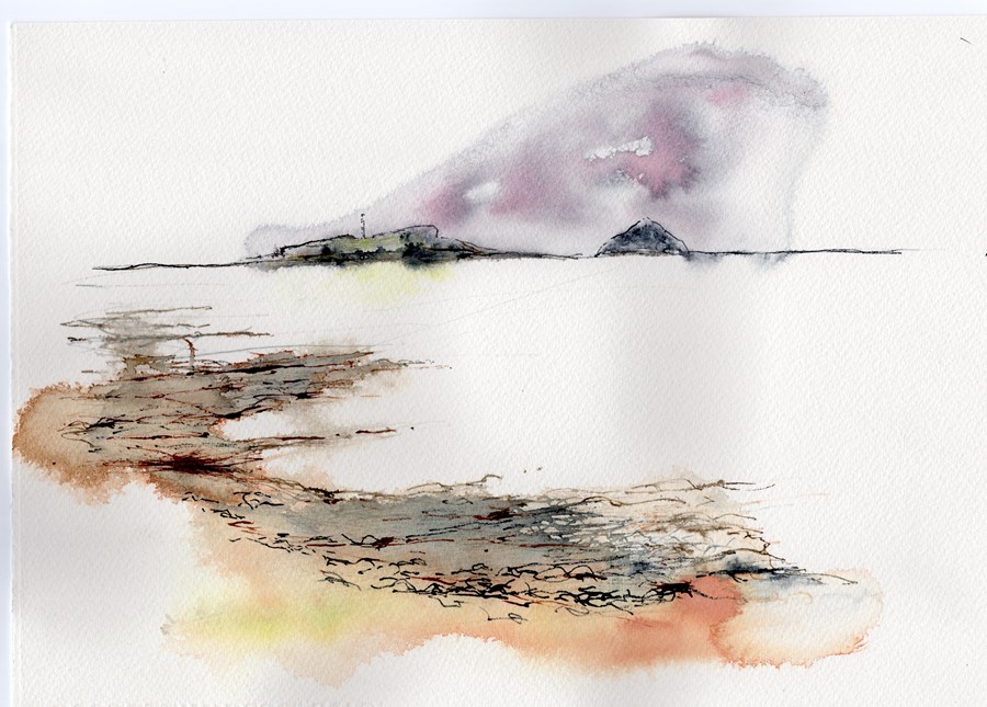 Pladda and Ailsa Craig (ink)