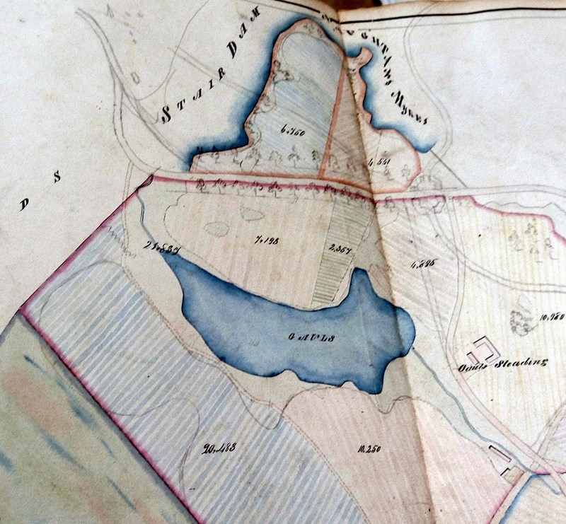 Map showing Gauls Loch below Birnam Hill in 1825