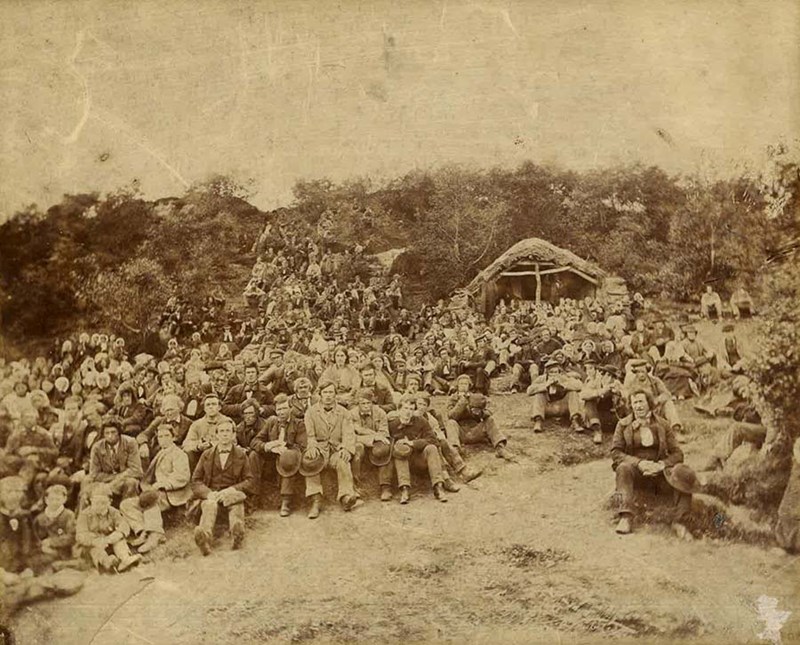 Irish Catholics at open air mass in 1867