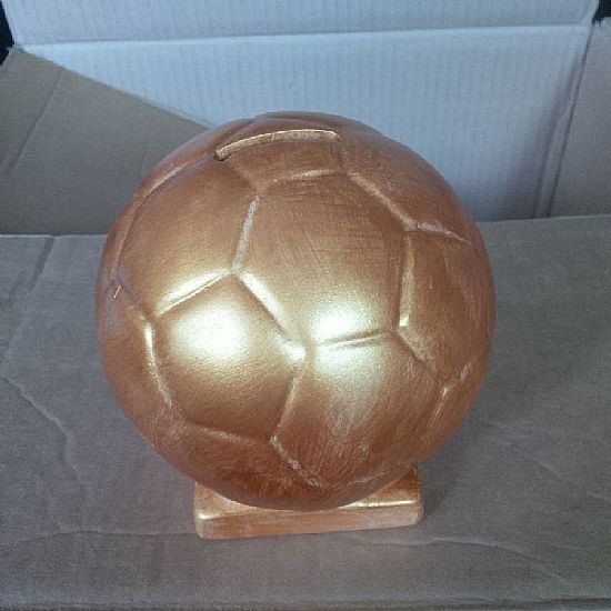 Golden football money box