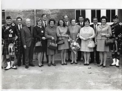 Group photo outside Hall